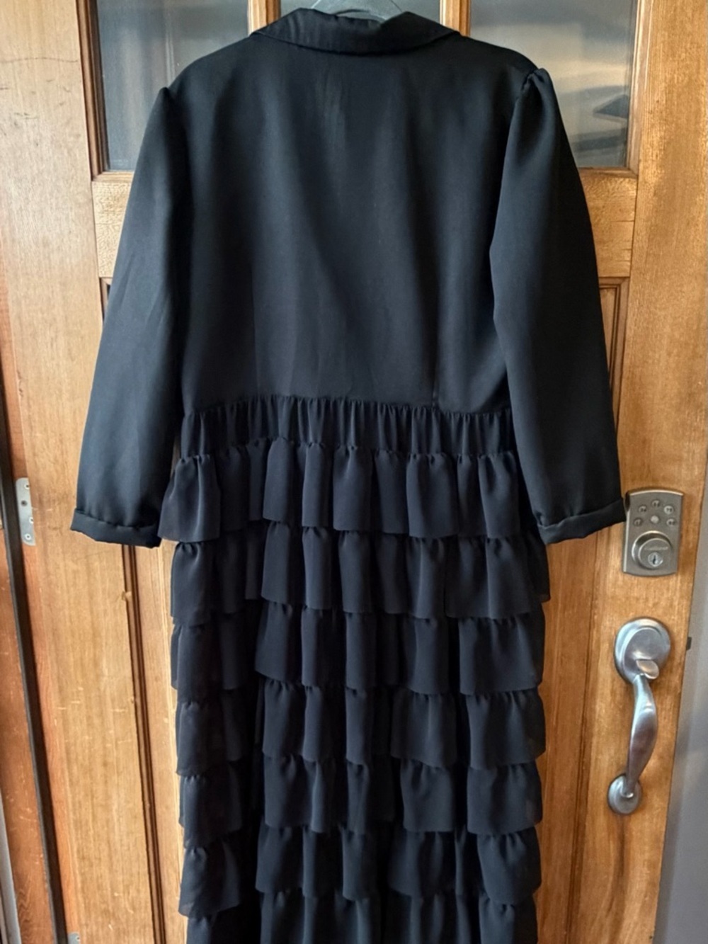Black Ruffled Long Blazer Collar - Women - Picture 5 of 10